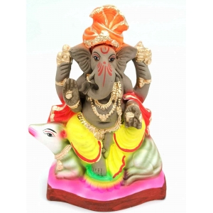Eco Friendly Clay Ganesha Murti /idols  19 cm